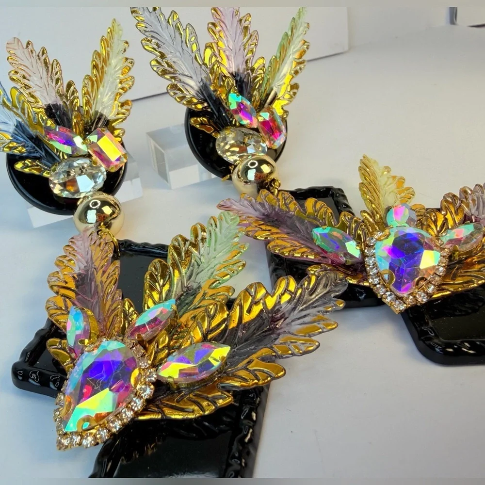 One of a kind festival earrings / carnival earrings